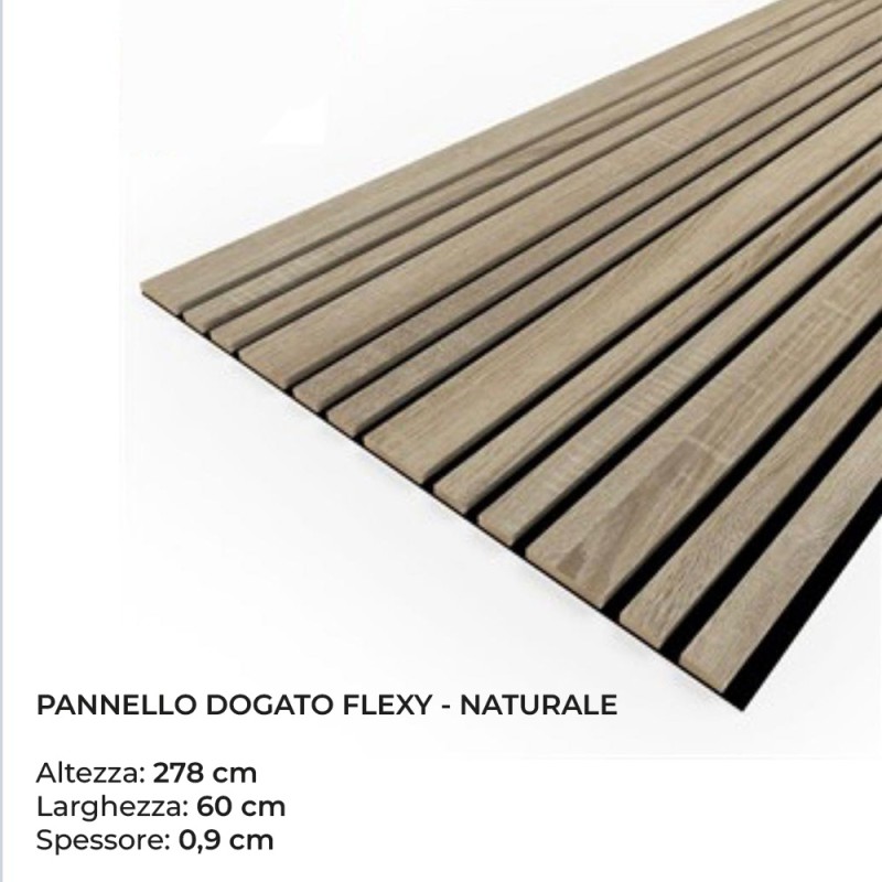 Pannello Dogato FLEXY_NATURALE - Misure 278x60x1 cm