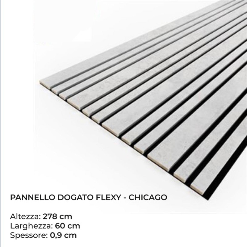 Pannello Dogato FLEXY_CHICAGO - Misure 278x60x1 cm