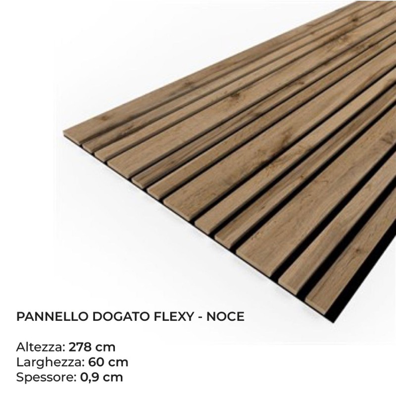 Pannello Dogato FLEXY_NOCE - Misure 278x60x1 cm