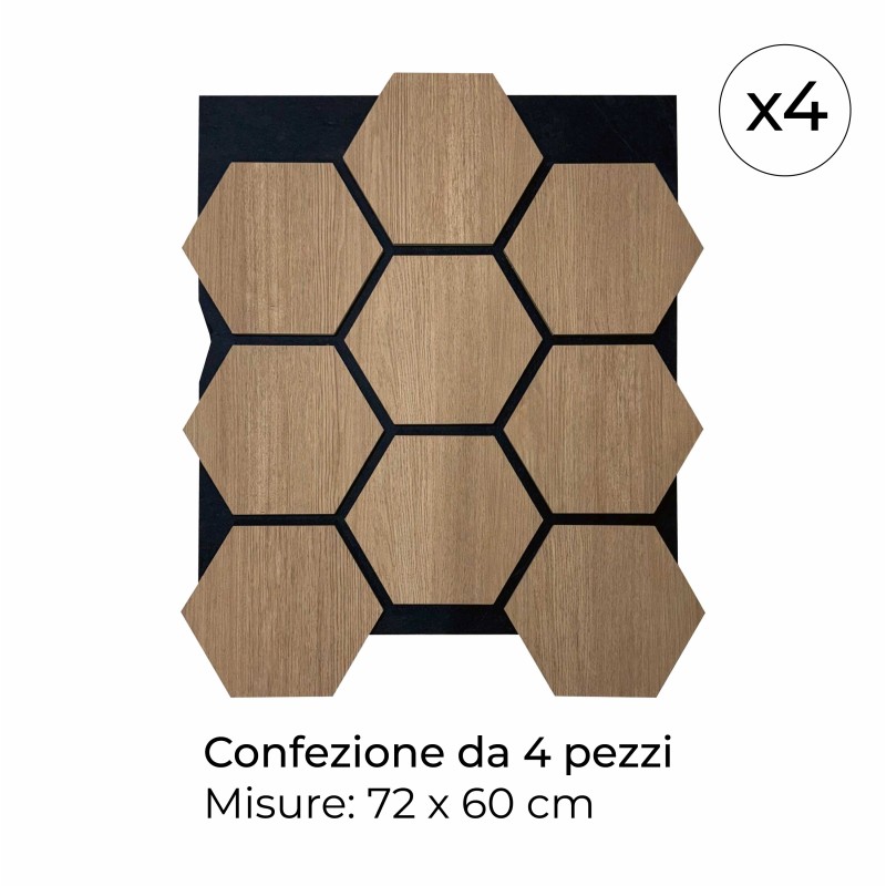 Pannello Esagonale Componibile (PACCO DA 4 PEZZI) - ESA_00 - Misure 72x60 cm