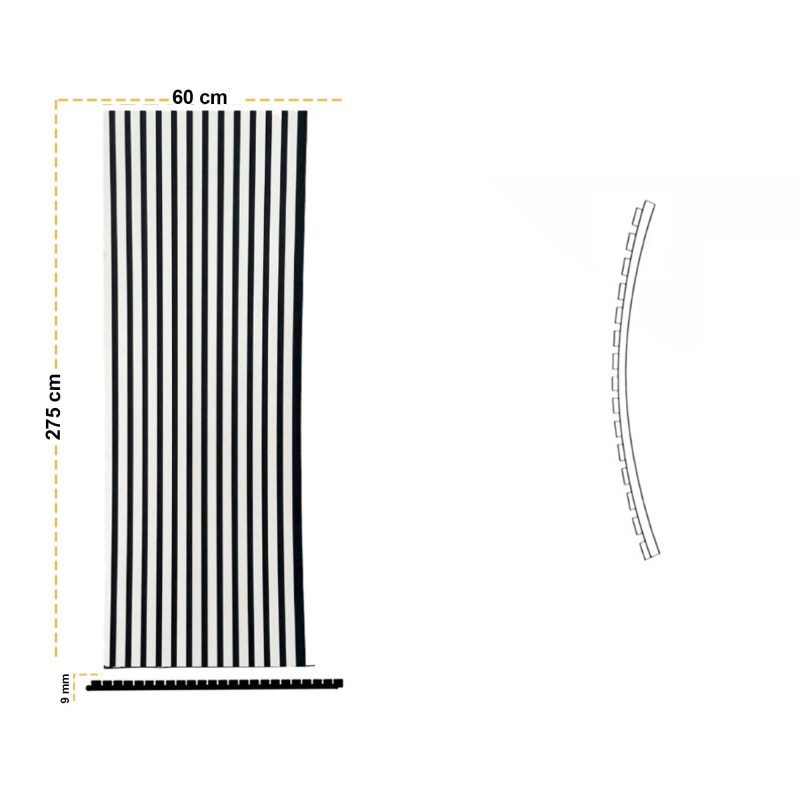 Pannello Dogato FLEX_BIANCO - Misure 275x60x1 cm