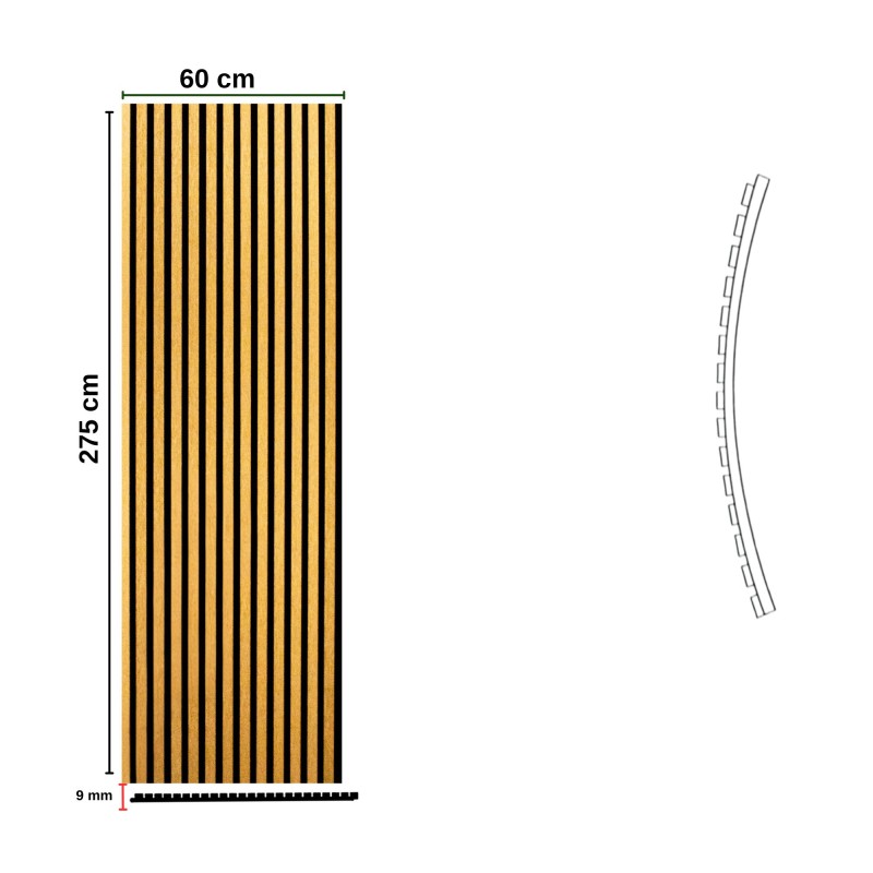 Pannello Dogato FLEX_ORO - Misure 275x60x1 cm