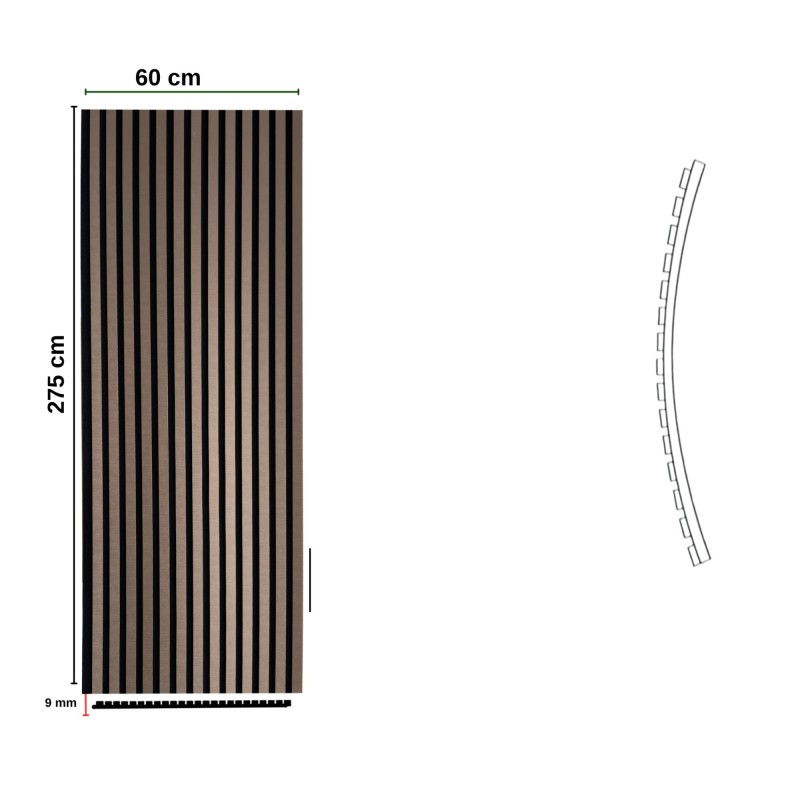 Pannello Dogato FLEX_BRONZO - Misure 275x60x1 cm